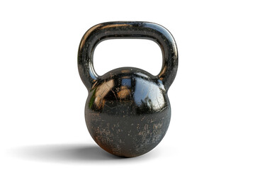 Black Kettlebell on Transparent Background