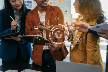 Zero trust security concept Person using computer and tablet with zero trust icon on virtual screen of Data businesses.in office.