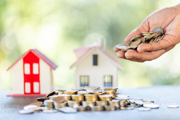 Investing money in property through mortgage loan, careful saving, turns each coin into valuable...