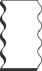 Wavy rectangle frame. Scallop edge box. Squiggle wavy border. Groovy zigzag abstract shape. Cute rectangle aesthetic banner.