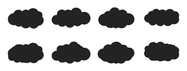 cloud icon set vector in black colour