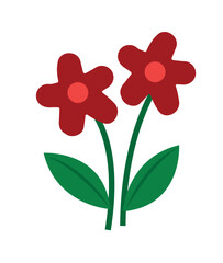Red flower vector illustration hand drawing 