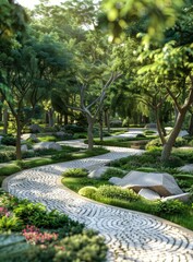 Modern Garden Landscape Design Rendering Effects
