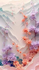 Delicate Floral Art with Pastel Colors