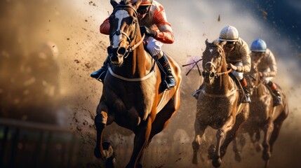 Fototapeta premium race horse running