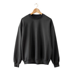 Black oversize sweatshirt long down sleeves isolated on white background