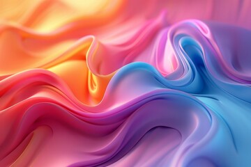 Obraz premium A colorful, flowing piece of fabric with a rainbow pattern