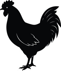  Chicken Silhouette Vector illustration