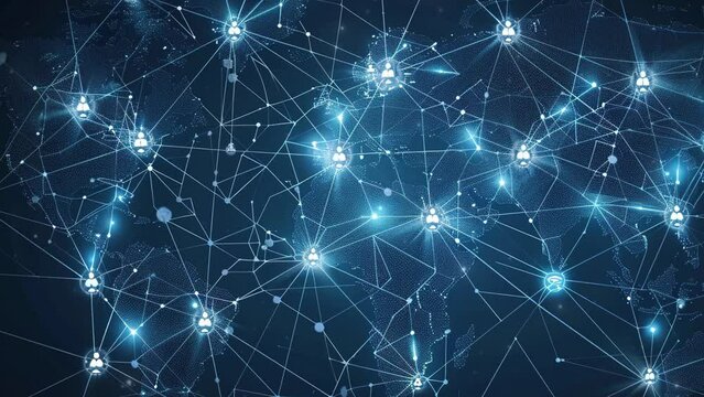 Social network networking concept design. Digital world map with users worldwide connections. Communication technology background. Global connection. Global social media network. World communication 