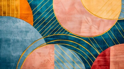 Vibrant Geometric Patterns in Harmonious Color Composition