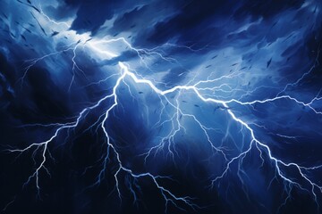 Fototapeta premium Thunderstorm Beauty Captured, The Dance Of Electric Lights. Generative AI