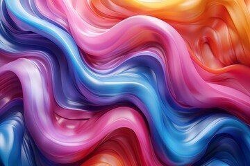 Obraz premium A colorful, abstract painting with a wave-like pattern