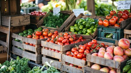 Selling fresh organic produce at local farmers markets, fresh, organic fruits and vegetables.