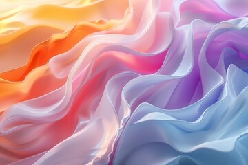 Obraz premium A colorful, flowing piece of fabric with a rainbow pattern