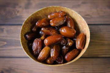 A plate of date fruit close up 