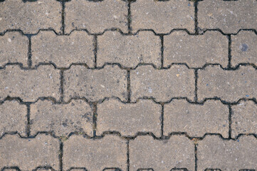 Top view of a brick pavement