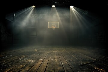 Professional basketball court arena background