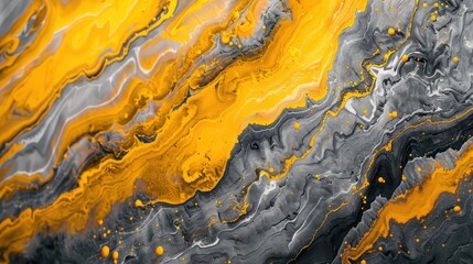 abstract wallpaper with textured paint in a color blend between yellow and gray
