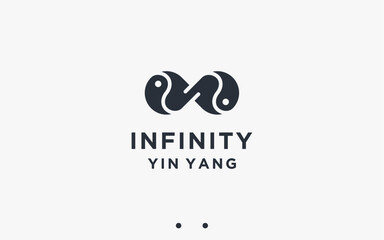 Fototapeta premium infinity with yin yang logo design vector silhouette illustration