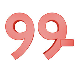 red sale 99 -  Ninety nine discount PNG 3D