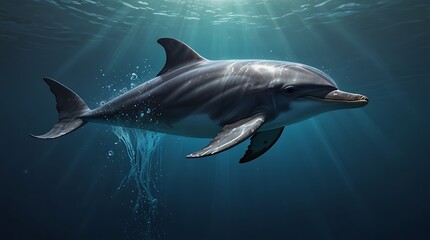 Fototapeta premium bottlenose dolphin is jumping out of the water
