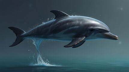 Fototapeta premium bottlenose dolphin is jumping out of the water
