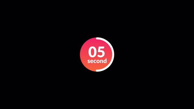 10 second digital countdown timer, ten second timer countdown,10 second timer with circle countdown animation on black background.
