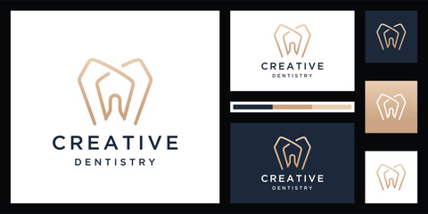 Modern Dental clinic Minimalist logo design template