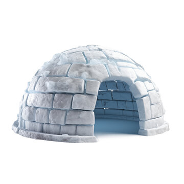 blue igloo isolated on white
