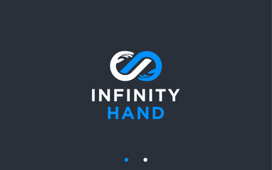 infinity hand logo design vector silhouette illustration