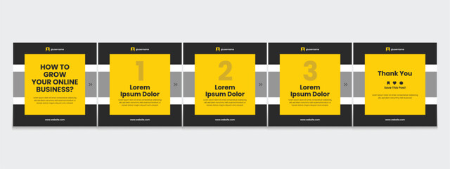 LinkedIn carousel post, social media Instagram carousel post, modern and editable business carousel template design © Tarek Digital