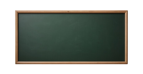 empty green chalkboard with wooden frame. blank blackboard png isolated on transparent background