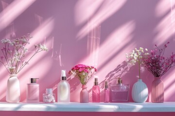 Advertising of cosmetic set background