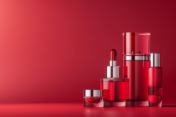 Natural cosmetics set presentation template
