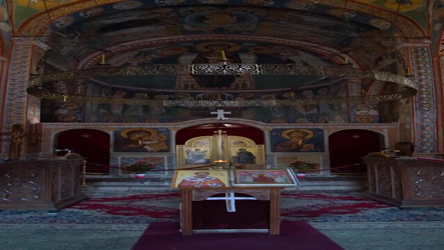 Shot of the interior of St. Tryphon Cathedral in Kotor.
