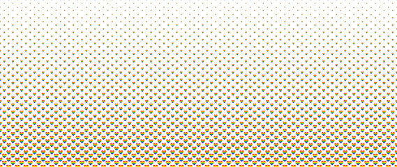 Obraz premium Blended doodle pride heart on white for pattern and background, halftone effect, PRIDE month background