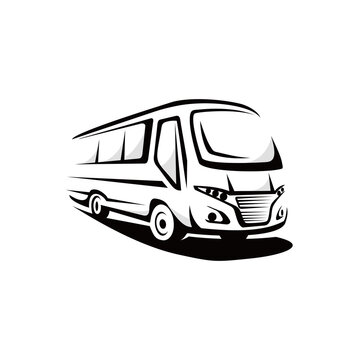 minibus vector logo with modern design and abstract graphics