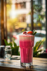 Background of natural smoothie of assorted fresh fruits