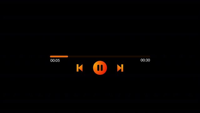 music player overlay modern template, scroll bar button with audio player, Minimalist music player interface, Suitable for content creator, music production, etc.