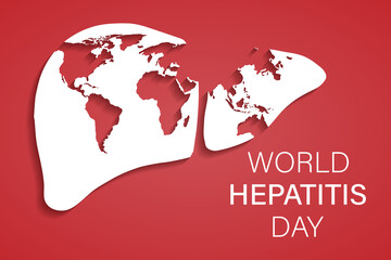 Vector illustration on the theme of World Hepatitis Day on July 28. Using a background template for postcard design, with a minimalistic and modern concept, cover, background, international