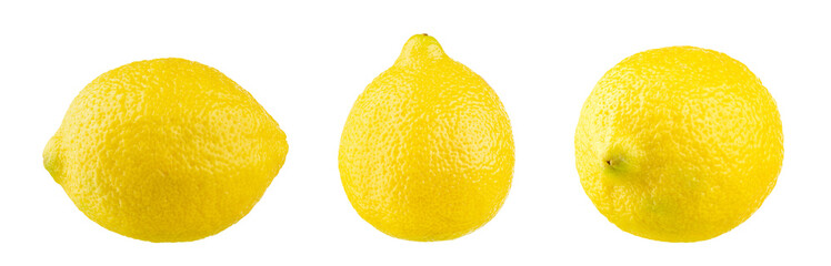 Collection natural Lemon fruit isolated on white background. File contains clipping path.