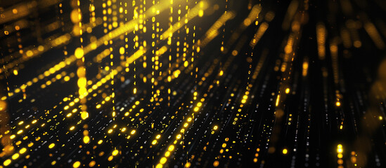 Yellow digital data transmission and encryption background