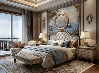 European-style luxury bedroom