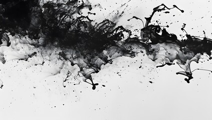 Obraz premium black watercolor splatters on a white background