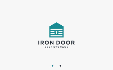 Fototapeta premium iron door logo design vector silhouette illustration
