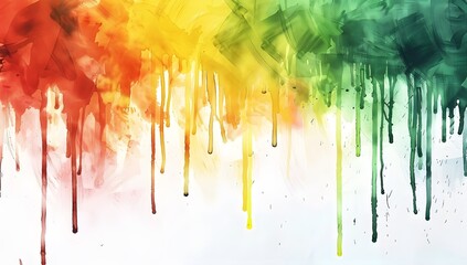 Fototapeta premium Rasta reggae watercolor splatters on a white background