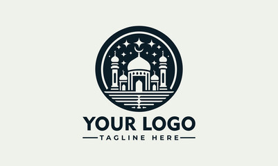 Mosque Logo Vector: A Symbol of Faith and Moeslem Community Symbolize Peace and Unity: Majestic Mosque Logo Vector Elevate Your Islamic Brand with the Elegant Mosque Logo Vector