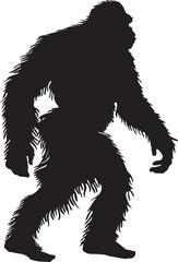 Fototapeta premium Bigfoot silhouette on transparent background