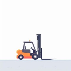 Naklejka premium Forklift flat design front view warehouse theme animation Split complementary color scheme isolated on white background