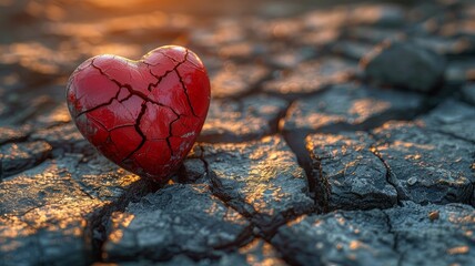 Heart Shape on Cracked Ground